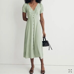 Madewell Leedra Button-Front Midi Dress
